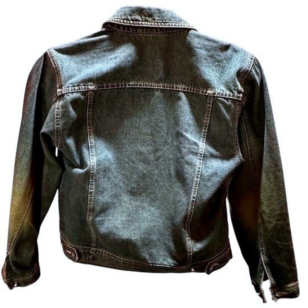 Eddie Bauer True Vintage L 90's 100% Cotton Denim Distressed Trucker Jacket - Picture 3 of 15